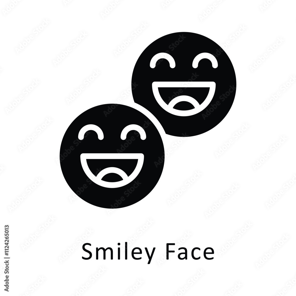 Smiley face Vector Gylph Icon. Eps file 10 Smiley face Vector Gylph Icon. Eps file 10