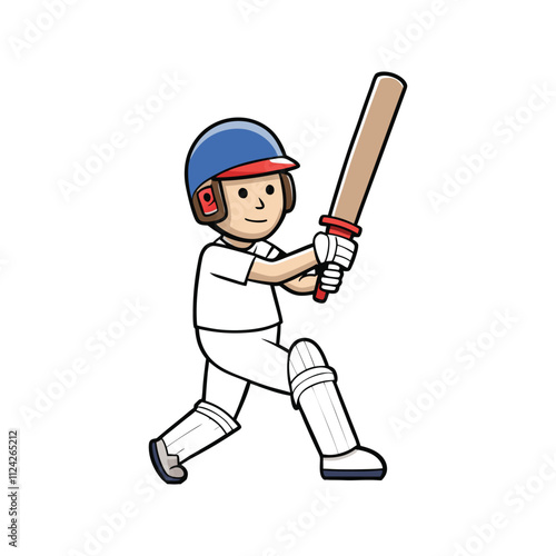Abstract batsman playing cricket