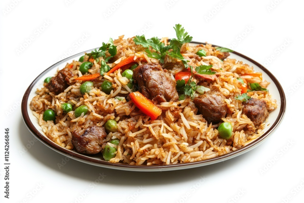 Isolated pilaf on a white backdrop Isolated pilaf on a white backdrop