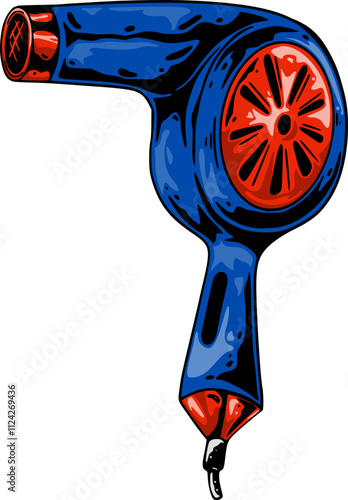 Barbershop Hairdryer Vector Illustration