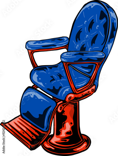 Barbershop Leather Chair Vector Illustration
