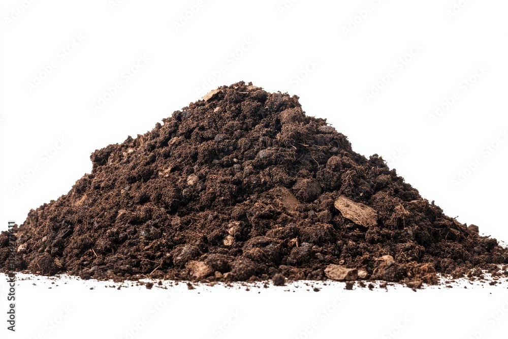 mound of earth on a white backdrop mound of earth on a white backdrop