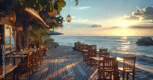 Fototapeta Naklejka Na Ścianę i Meble -  Cosy beach restaurant.