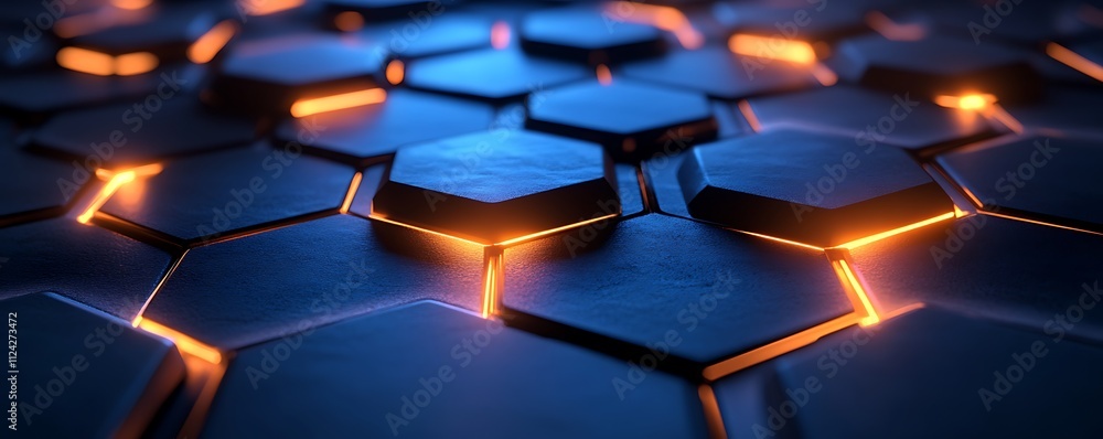 Illuminated Hexagonal Grid Abstract Pattern Design Illuminated Hexagonal Grid Abstract Pattern Design