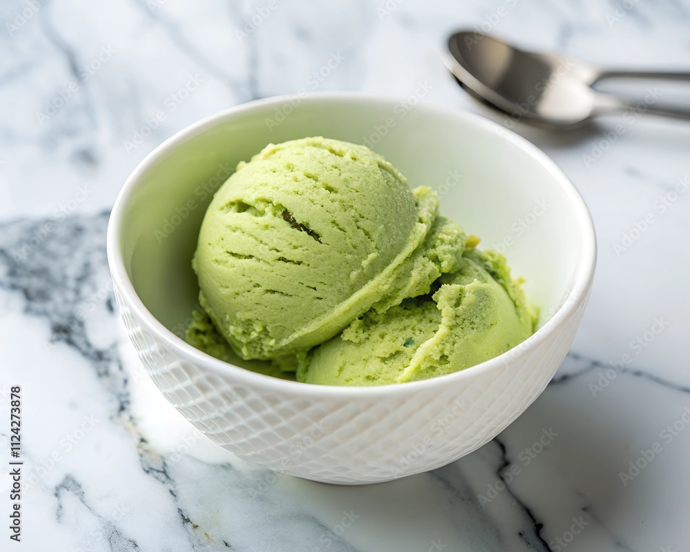 Green tea matcha ice cream scoop Green tea matcha ice cream scoop