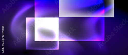 Dark neon colors with glass square shapes