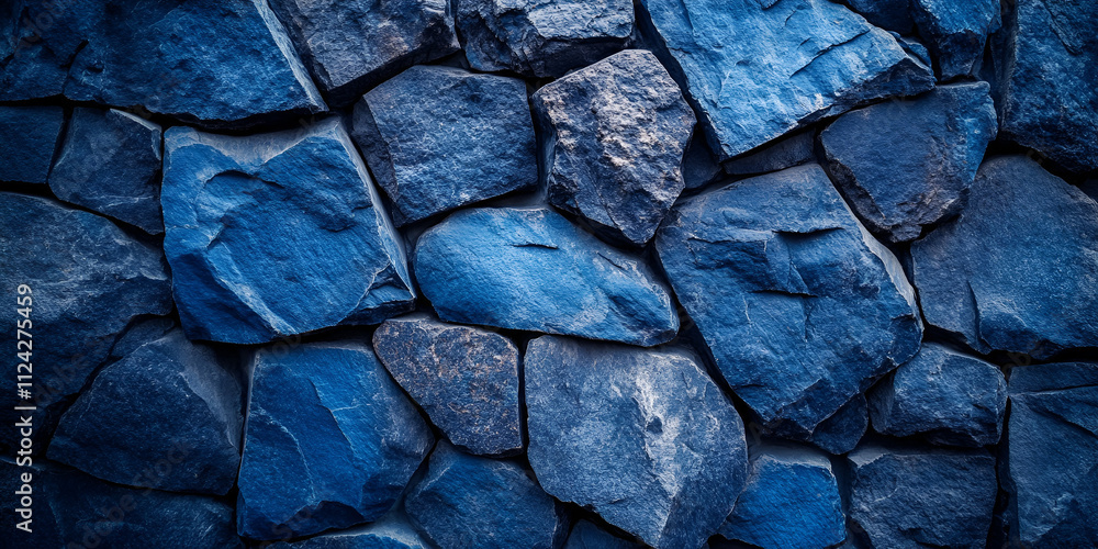 Fototapeta premium Blue Stone Wall Texture for Backgrounds