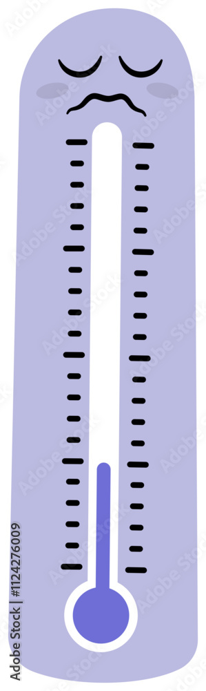 Vector Illustration of Thermometer Cold Vector Illustration of Thermometer Cold