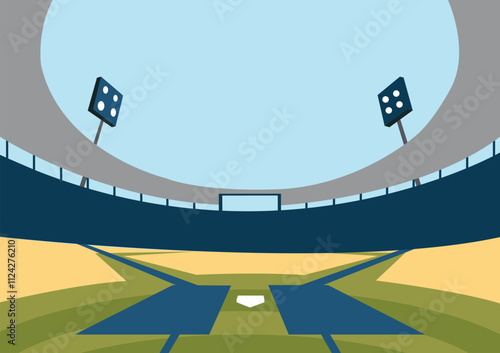 Baseball Field stadium vector Illustration Collection, American Baseball stadium Sport Isolated Equipment, Baseball Drawing Abstract Baseball stadium Outline Icon symbol Vector Set