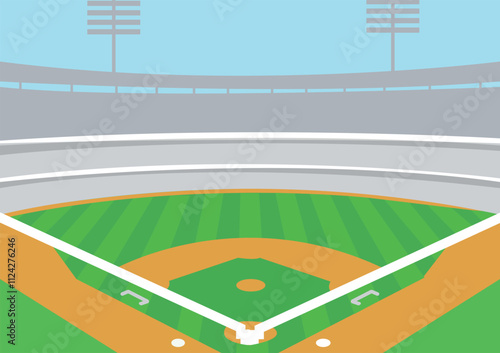 Baseball Field stadium vector Illustration Collection, American Baseball stadium Sport Isolated Equipment, Baseball Drawing Abstract Baseball stadium Outline Icon symbol Vector Set