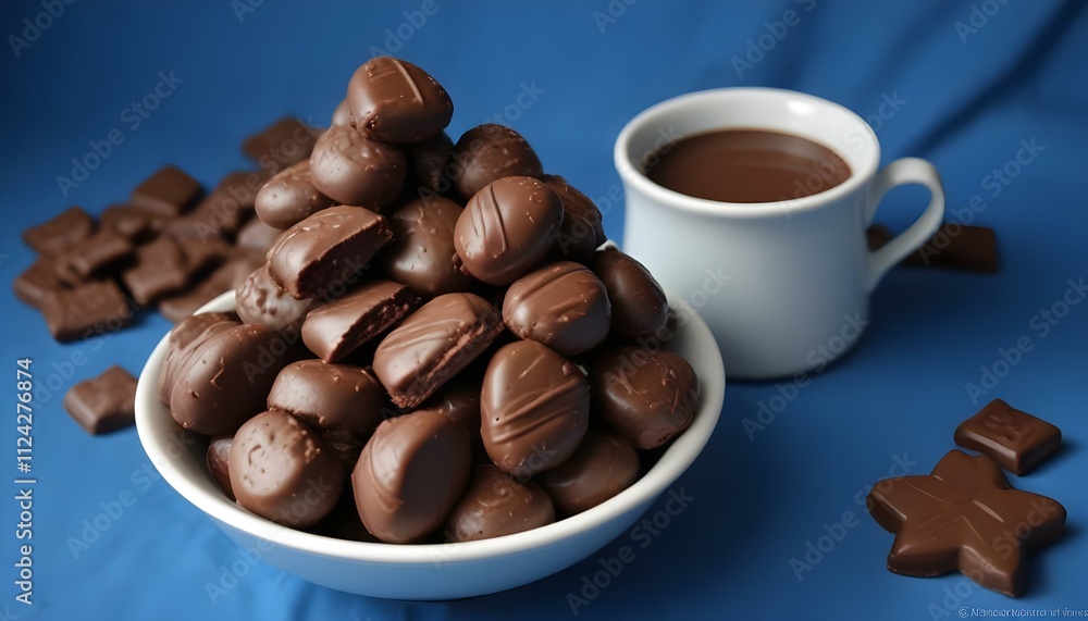 Fototapeta premium Clear Plain Shiny Warm Soft Vintage Bokeh Cloudy Wave Like Geometric Blue Background or Texture