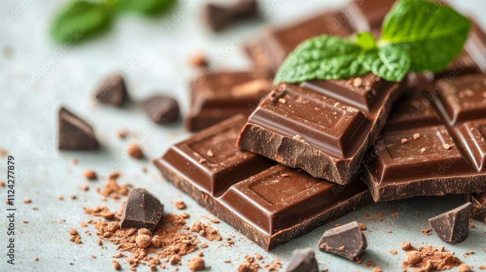 Minimalist chocolate bar with magnesium on white background Minimalist chocolate bar with magnesium on white background