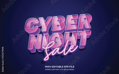 Cyber Night editable text style effect	
