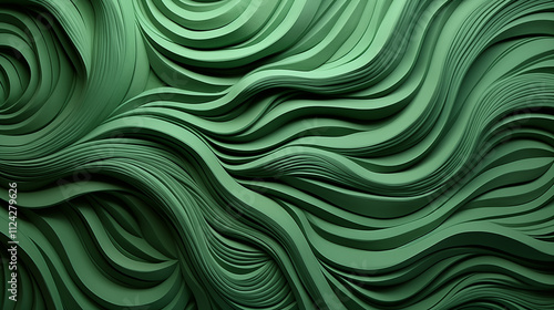 Green abstract paper carve background.