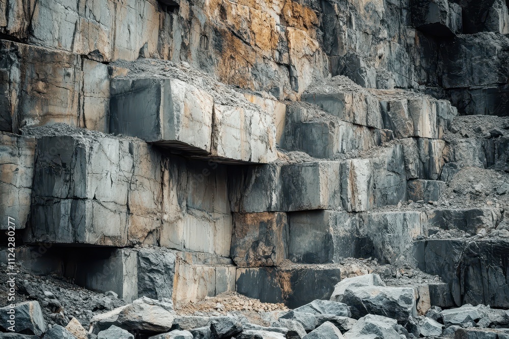 Fototapeta premium Quarrying limestone for cement production