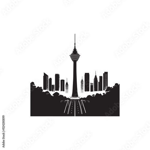 Malaysia Tower silhouette vector icon symbol design illustration