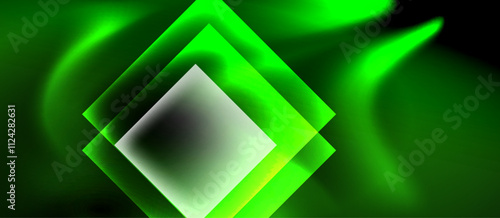 Dark neon colors with glass square shapes