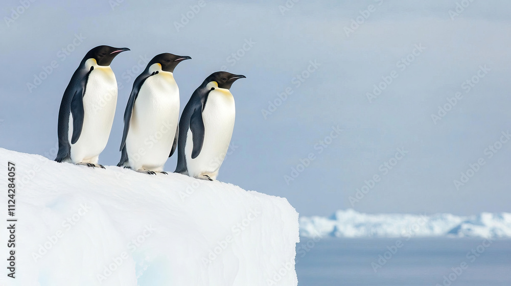 Fototapeta premium Penguins. A Group of Penguins at the Pole
