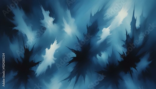 Clear Plain Shiny Warm Soft Vintage Bokeh Cloudy Wave Like Geometric Blue Background or Texture