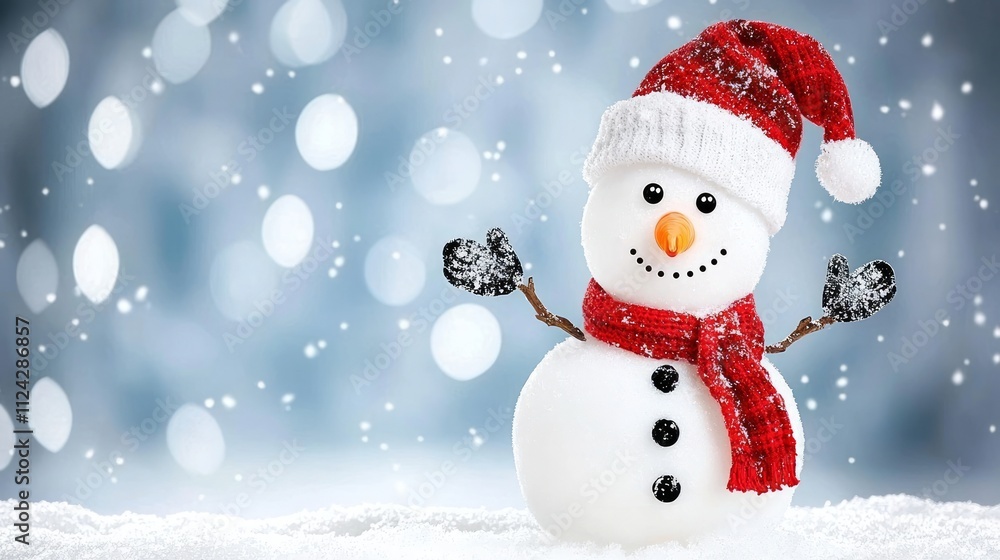 A festive snowman with a glowing lantern, standing in a snowy forest under a starry Christmas Eve sky. A festive snowman with a glowing lantern, standing in a snowy forest under a starry Christmas Eve sky.