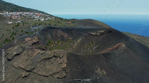 Aerial drone view of the landscape of La Palma, Canary Islands, Spain