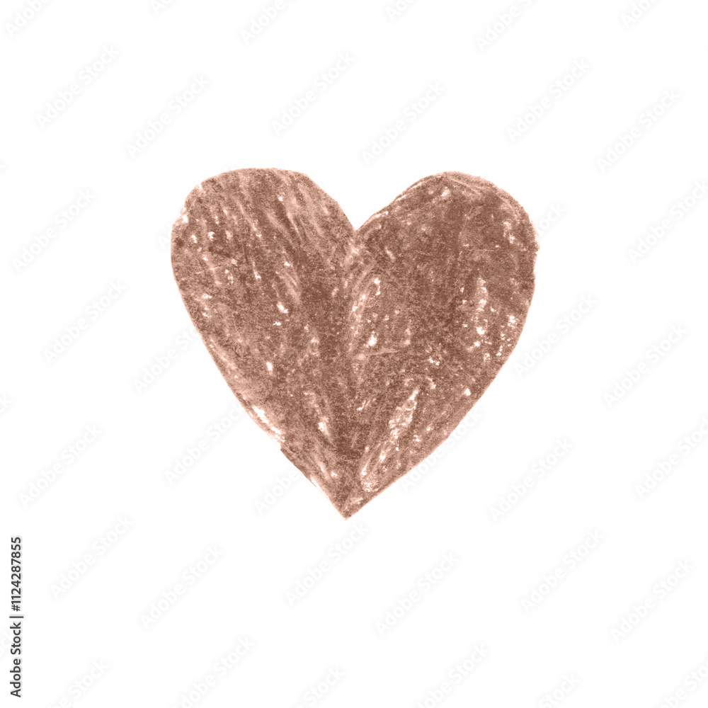 Fototapeta premium pencil drawn heart isolated on white background