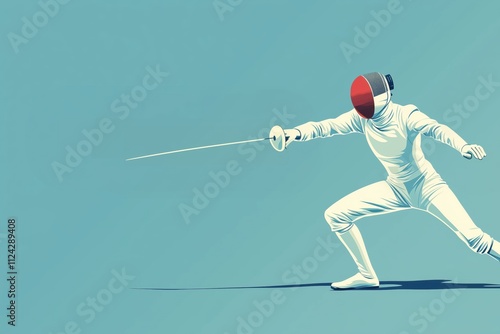 background with fencer