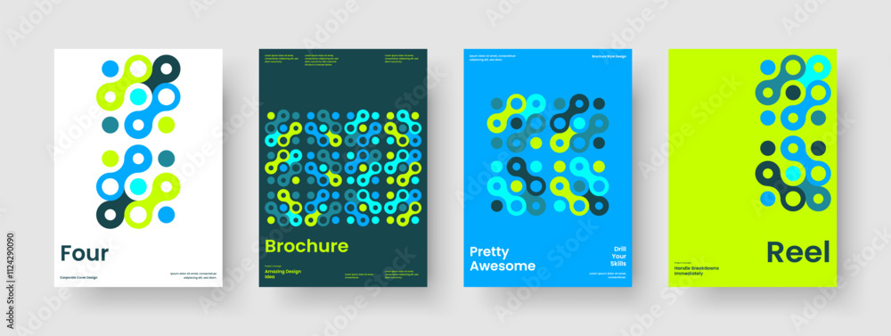 Obraz premium Creative Report Template. Modern Business Presentation Design. Geometric Background Layout. Flyer. Brochure. Banner. Poster. Book Cover. Notebook. Pamphlet. Advertising. Catalog. Handbill. Journal
