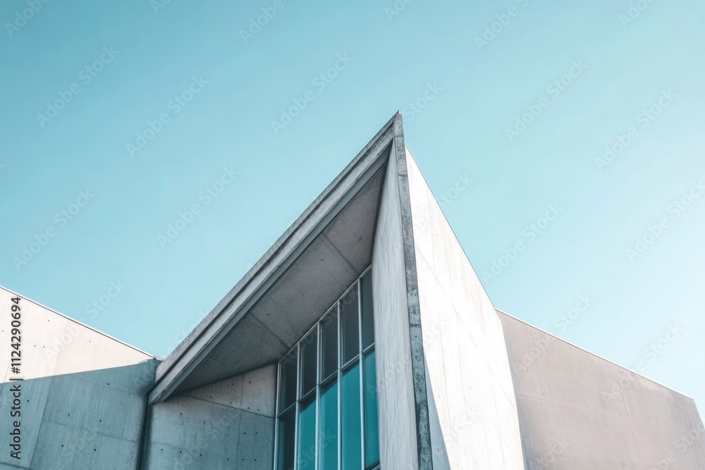 Futuristic Church Exterior with Angular Concrete Design for Architectural Inspiration