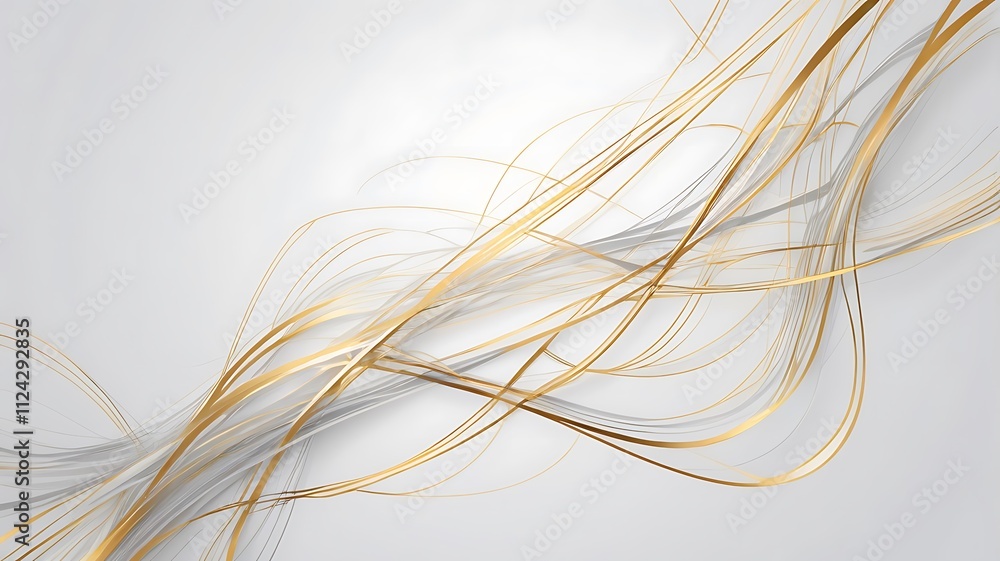 Abstract Gold and Silver Wave Lines Design Abstract Gold and Silver Wave Lines Design