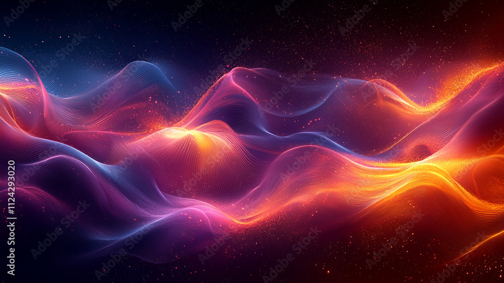 Vibrant abstract digital art piece with flowing waves and colors Vibrant abstract digital art piece with flowing waves and colors