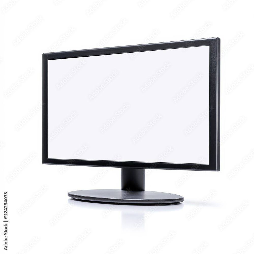A sleek black computer monitor with a blank screen, ideal for showcasing digital content, web design, or presentations, It offers versatility for office, home, or tech-related visuals, A sleek black computer monitor with a blank screen, ideal for showcasing digital content, web design, or presentations, It offers versatility for office, home, or tech-related visuals,