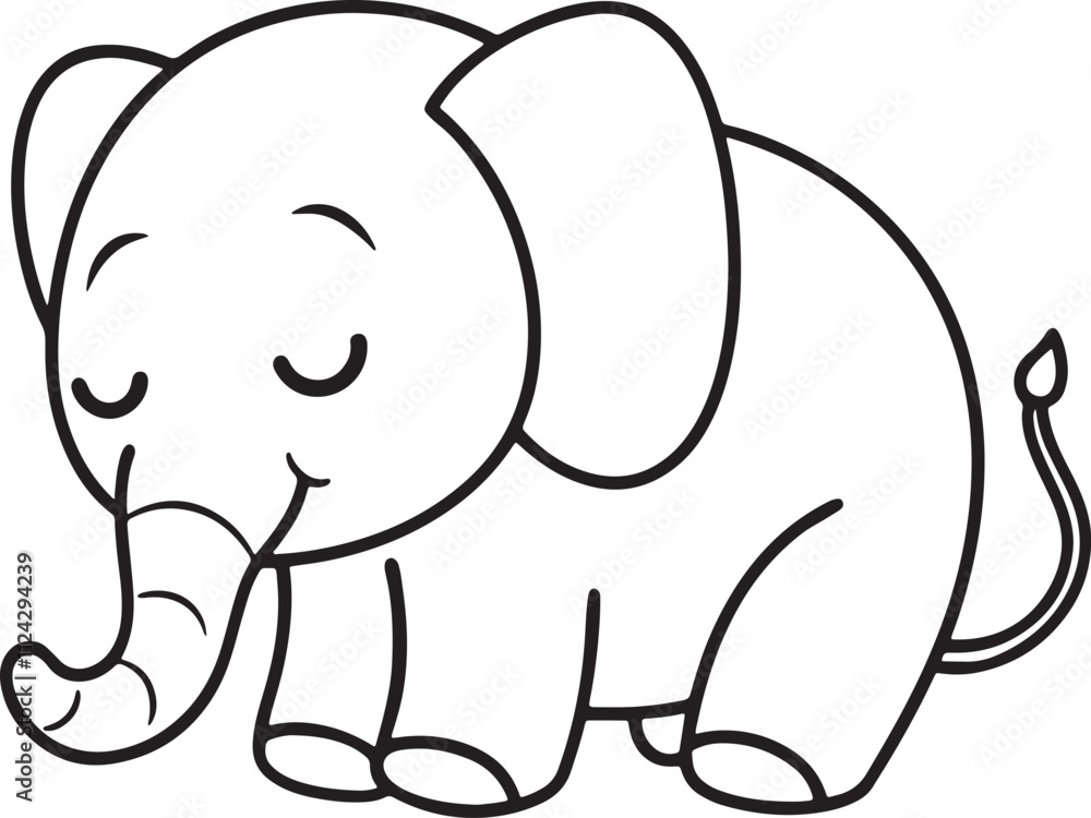 Obraz premium elephant icon illustration African elephant set. Different poses animal design. Vector illustration isolated on white background