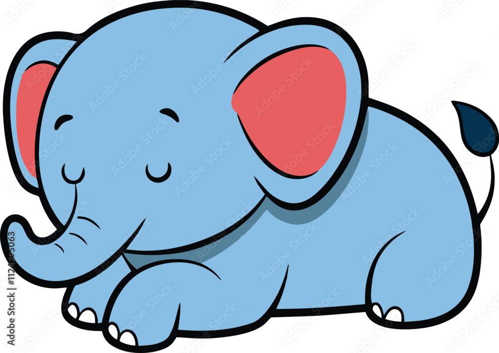 Obraz premium elephant icon illustration African elephant set. Different poses animal design. Vector illustration isolated on white background