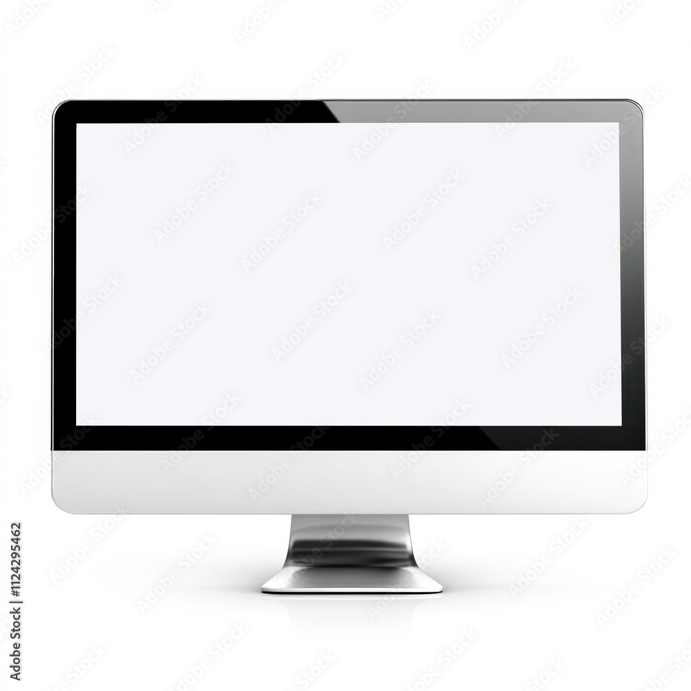 A modern computer monitor with a sleek design, featuring a blank screen ready for digital content, Ideal for showcasing technology, workspaces, or online applications in marketing and design projects A modern computer monitor with a sleek design, featuring a blank screen ready for digital content, Ideal for showcasing technology, workspaces, or online applications in marketing and design projects
