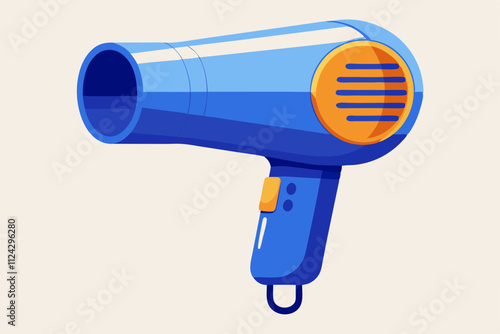 Beautiful electronic seventies hair dryer vector art illustration