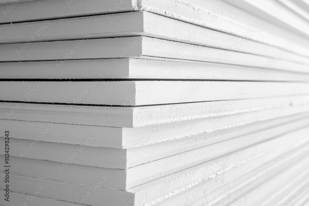 Obraz premium White gypsum panels Type A for indoor walls partitions and ceilings