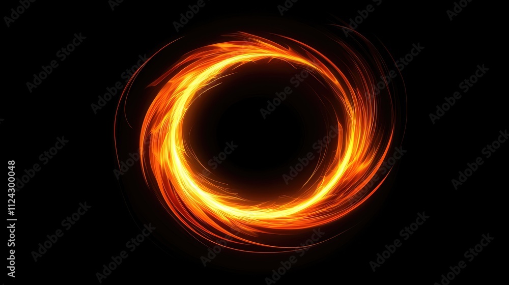 Fiery Orange Swirling Ring of Light Abstract Background Fiery Orange Swirling Ring of Light Abstract Background