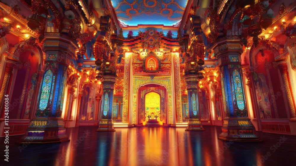 Obraz premium Opulent palace interior, grand hall.