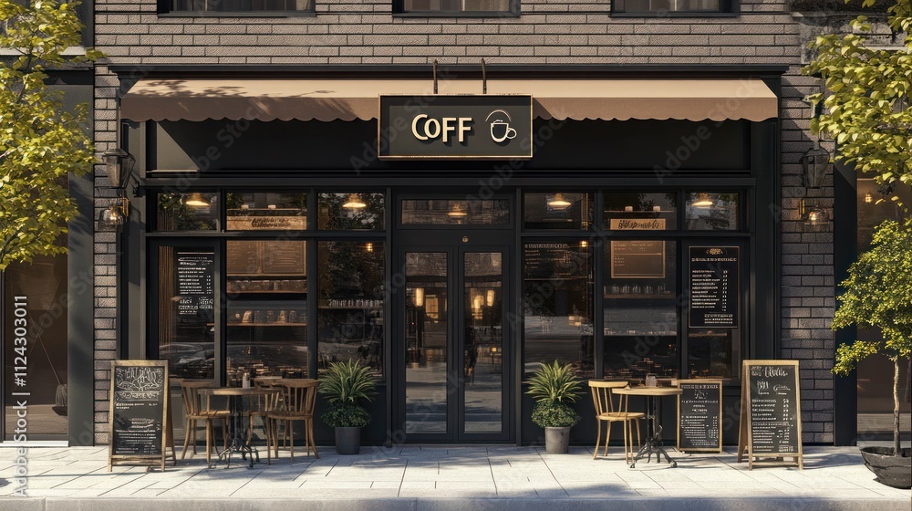 Coffee shop exterior storefront. Coffee shop exterior storefront.