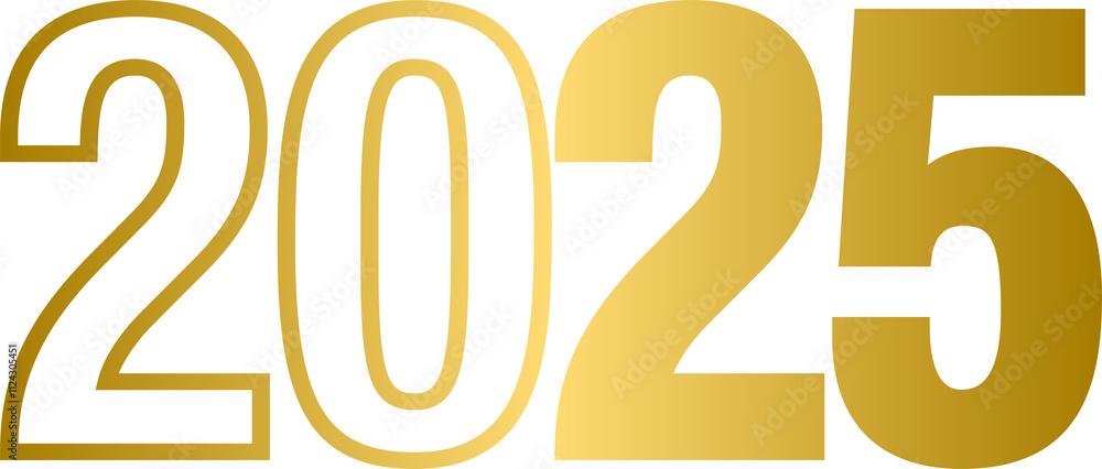 Golden 2025 new year, gold color 2025 Golden 2025 new year, gold color 2025