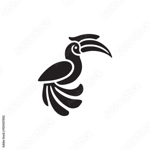 Hornbill silhouette vector icon symbol design illustration photo