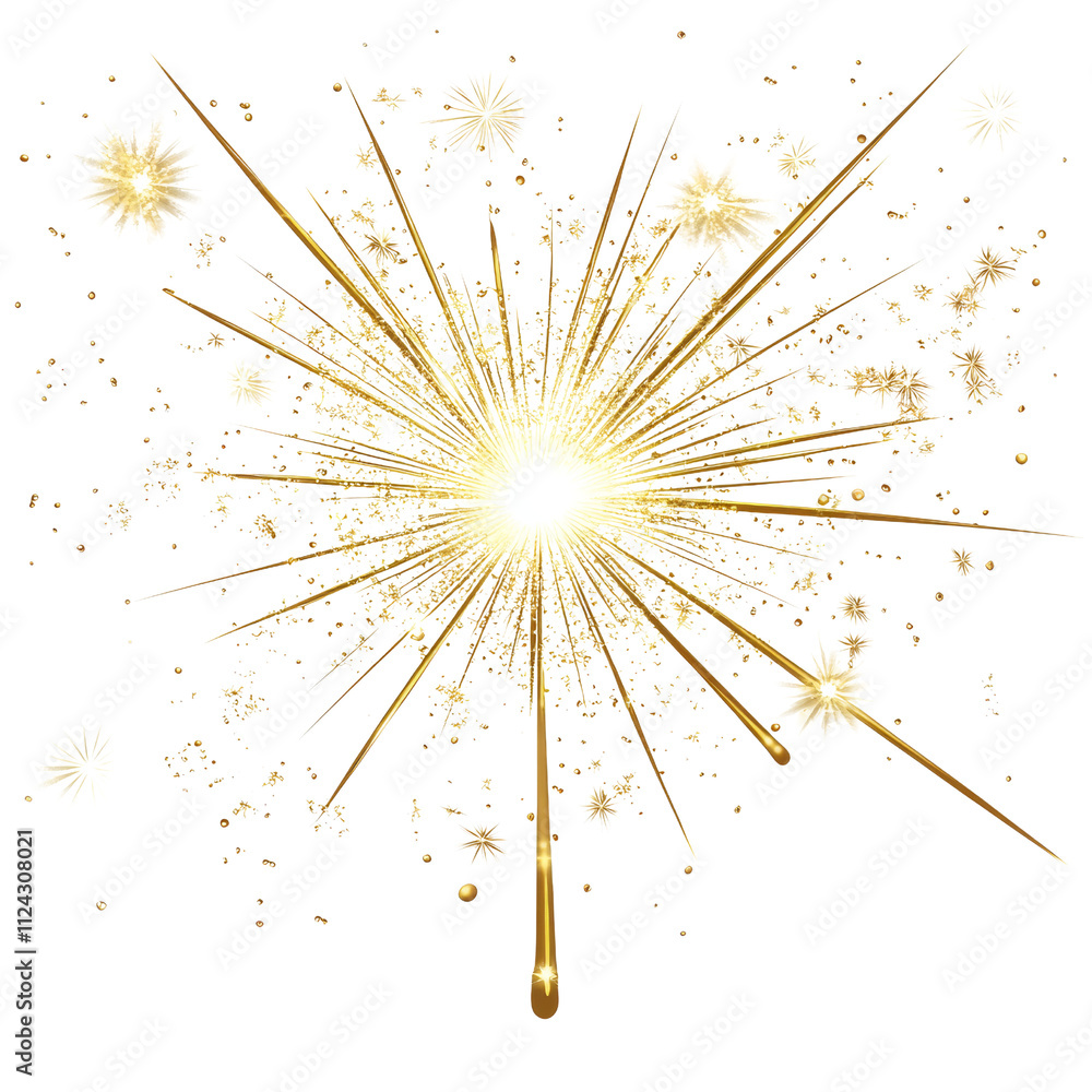 Obraz premium Gold Glowing Firework Sparkler