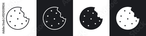 Cookie linear icon set for app, and web design.