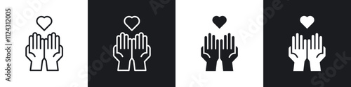 Philanthropy linear icon set for app, and web design.