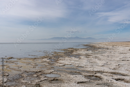 Bombay Beach,Imperial County, California, Salton Sea.  lake beds, salt photo