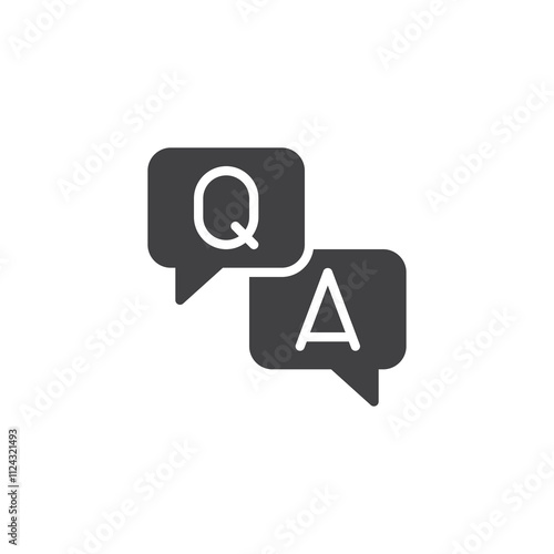 Speech bubbles, "Q" and "A" vector icon