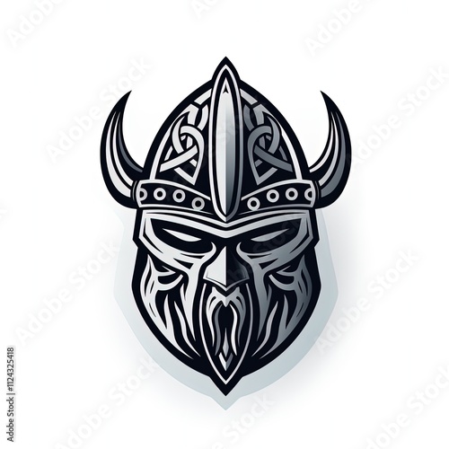 Simplistic Illustration of a Viking Helmet Design photo