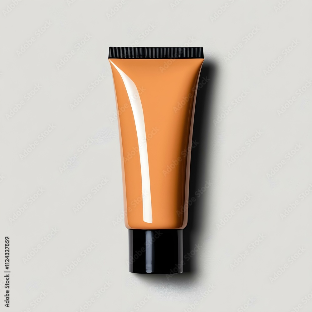 Creamy Beige Cosmetic Tube Mockup Creamy Beige Cosmetic Tube Mockup