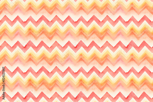 Orange and pink watercolor chevron pattern